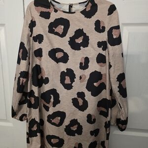 Leopard Print Long Sleeve Dress